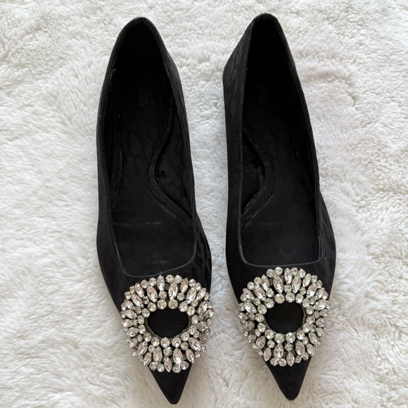 Zara women flat shoes with crystals size 37 EU - Picture 1 of 4